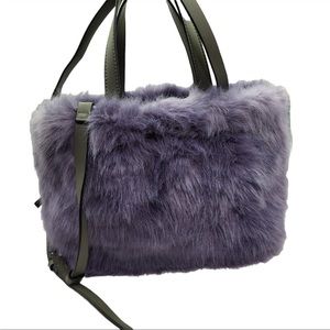 - Brand New French Connection Purple Faux Fur Adjustable Shoulder Bag